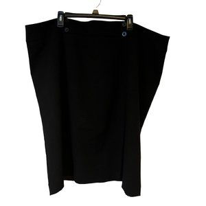 Penningtons Skirt Womens Size 4X (28) Black Slit Career Feel Pretty Black